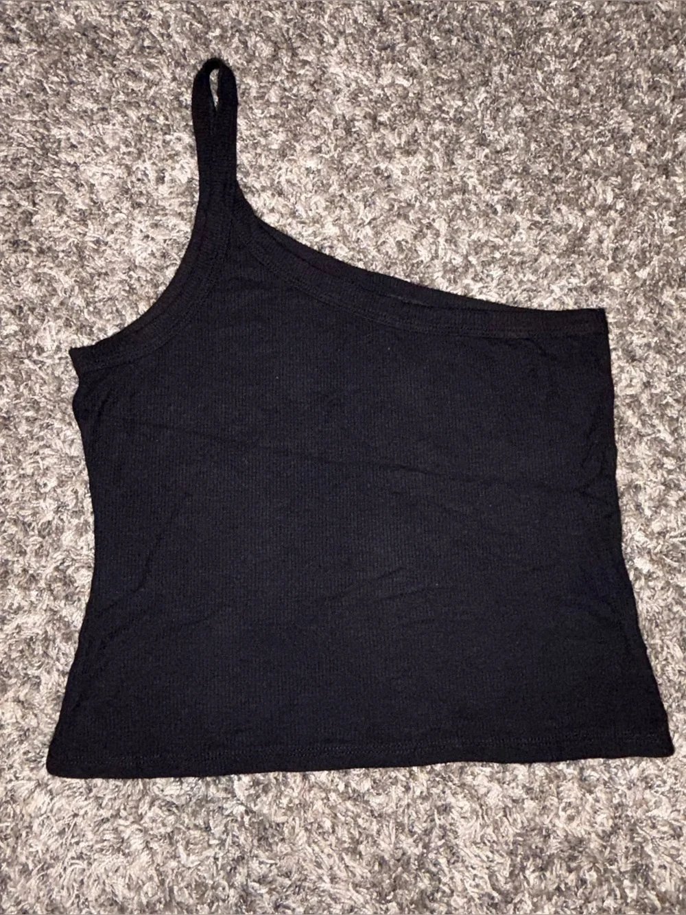 Free people intimately one shoulder black rubber tank M